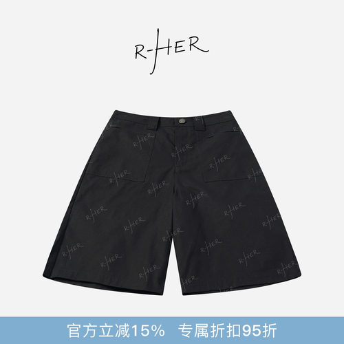 RHER STUDIO“松弛短裤”夏季新款高腰显瘦百搭宽松休闲短裤K592K
