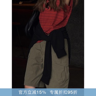 RHER STUDIO“工装军绿”夏季户外多袋工装短裤宽松透气阔腿裤K27