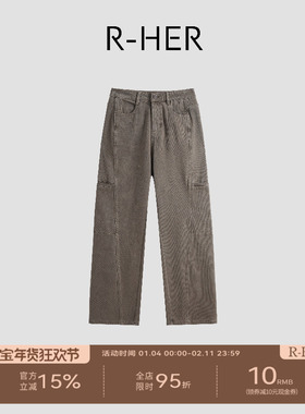 R-HER“曼城旧事”于Moli 重磅水洗做旧高腰牛仔裤时尚中腰裤子女