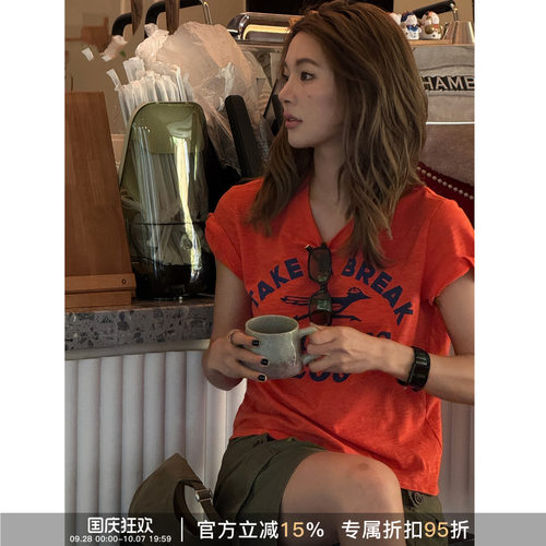 加州假日夏季显瘦字母短袖T恤