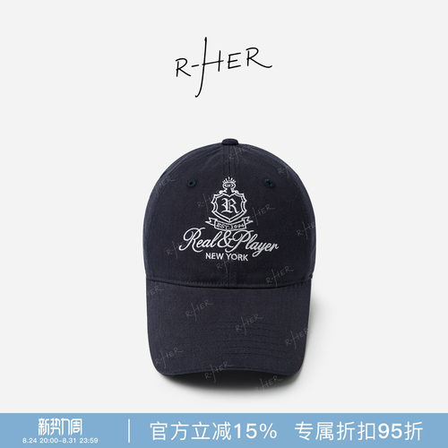 RHER复古刺绣棒球帽显脸小遮阳