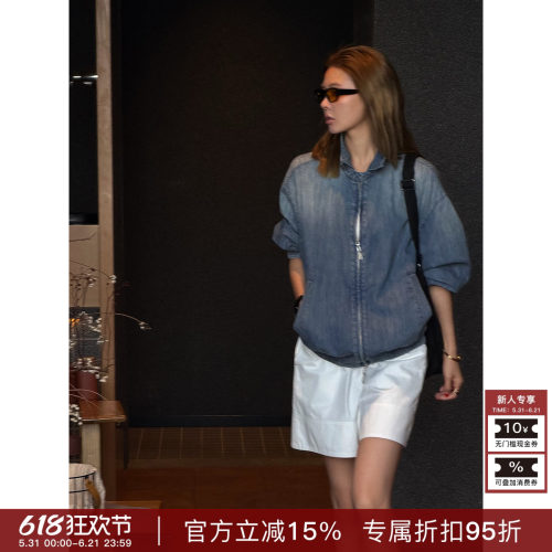 RHER STUDIO“夹克牛仔”春夏复古百搭做旧水洗轻薄牛仔外套K5270