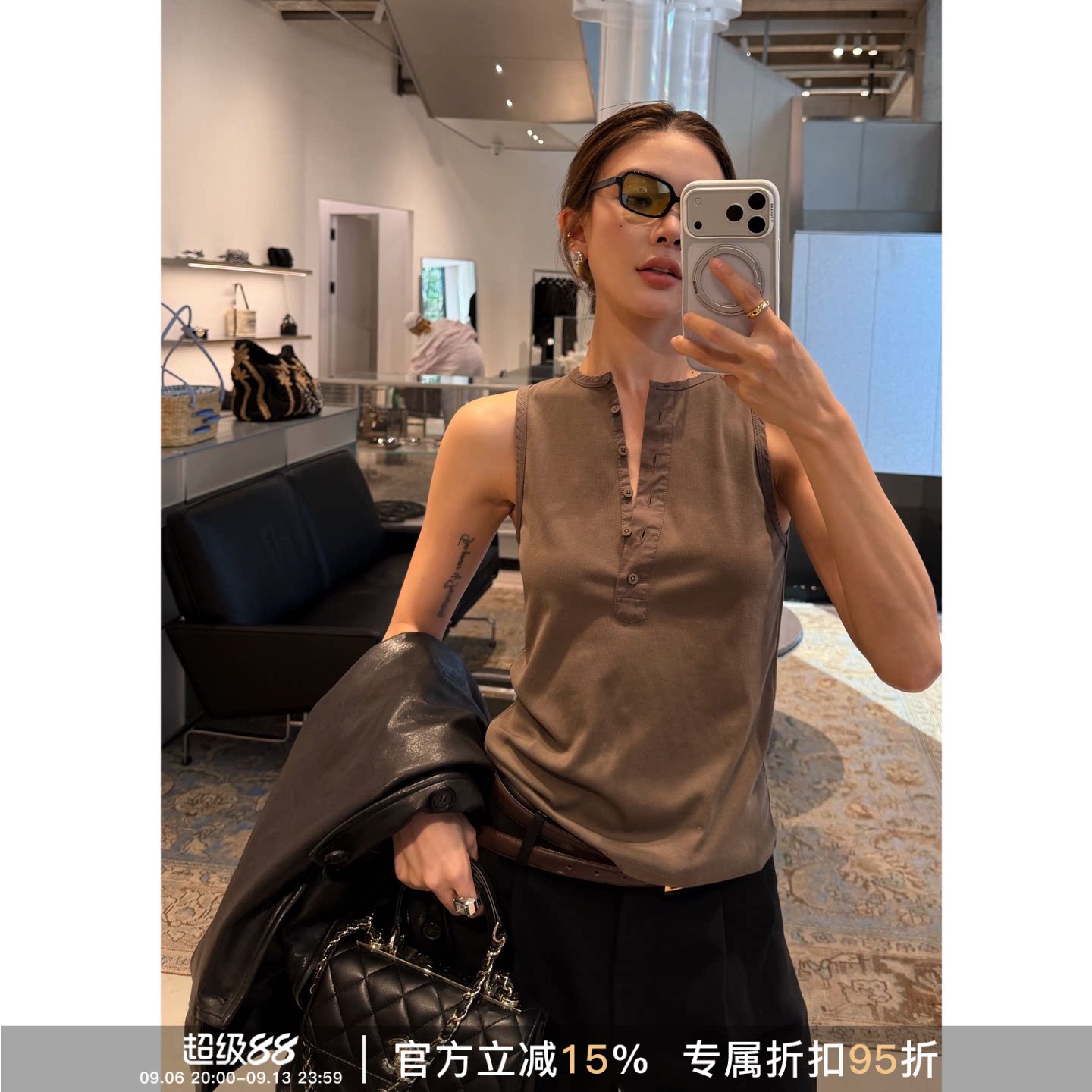 RHERSTUDIO显瘦无袖打底背心