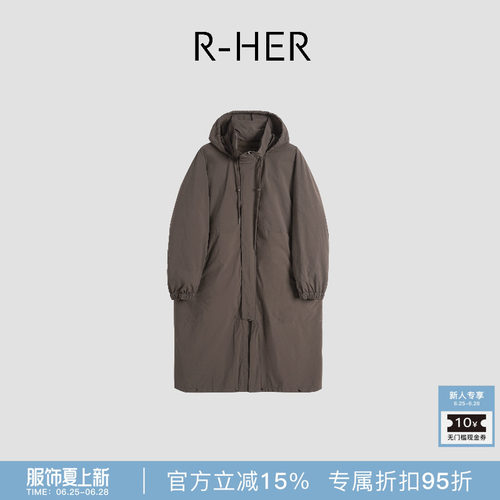 R-HER“苏黎世的东”90白鹅绒高密宽松慵懒小众风衣夹克RW5NC3530