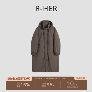 R-HER“苏黎世的东”90白鹅绒高密宽松慵懒小众风衣夹克RW5NC3530
