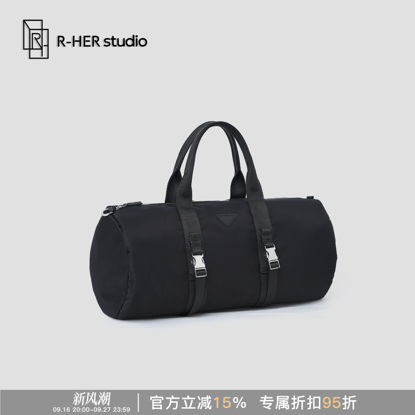 简约纯色百搭手提旅行健身包