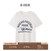 HER 白色短袖 尼亚加拉瀑布 新款 舒适时尚 夏季 纯欲慵懒风女装