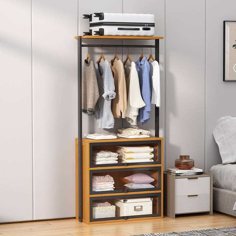 家用衣帽架落地卧室衣物置物架室内晾衣架简易阳台移动挂衣架