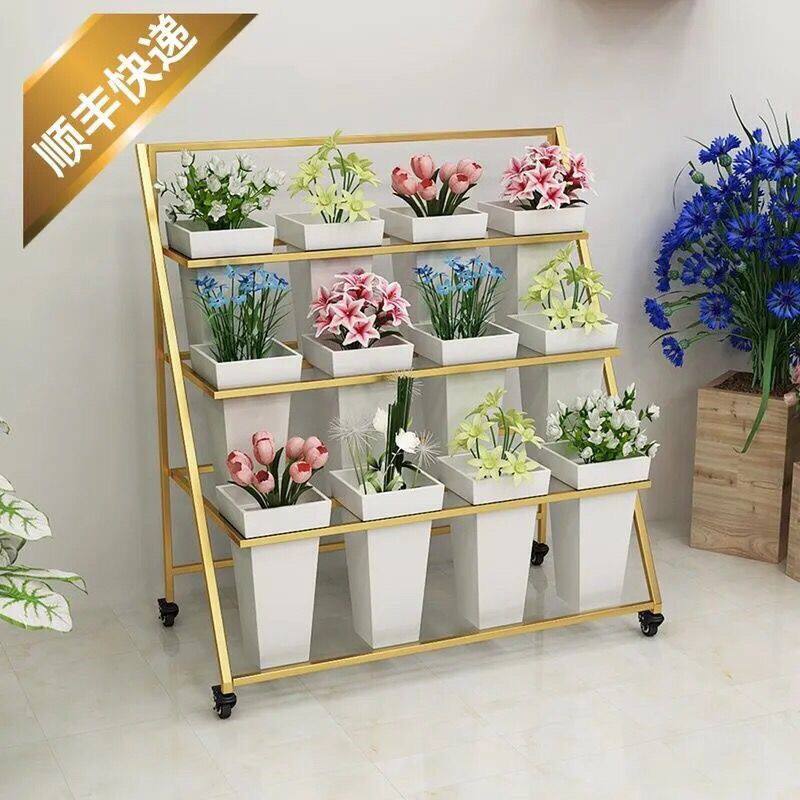 室外摆摊可折叠可移动阶梯多层花店花架高档架子花店花桶展示架
