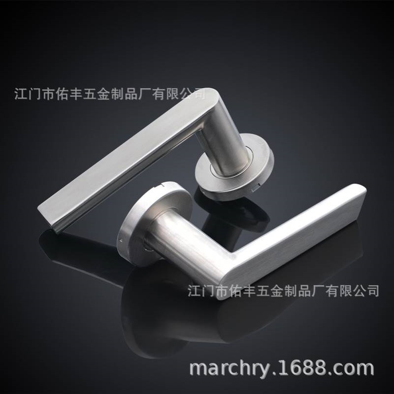 生产厂家 304不锈钢管型空心弧形门把手 分体门拉手 木门门锁执手