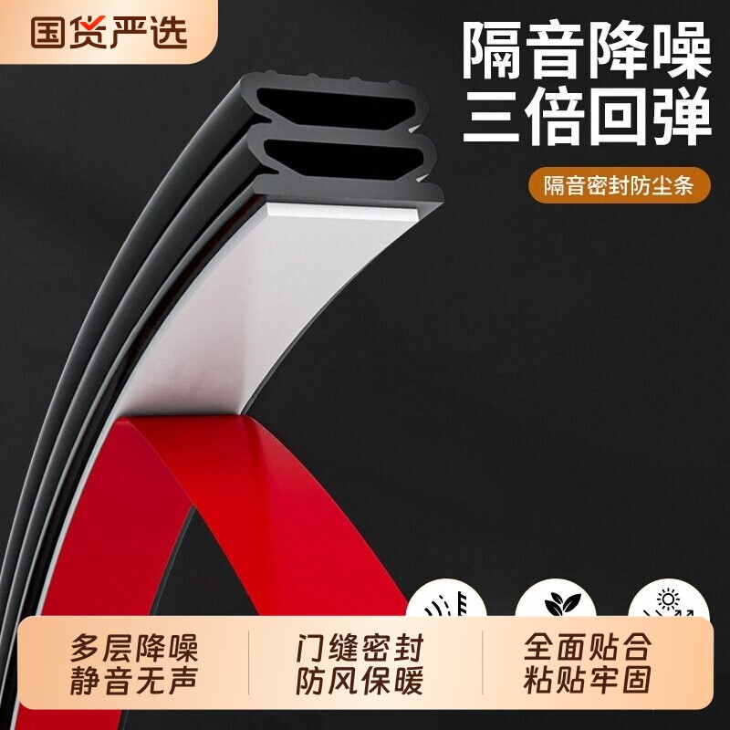 防盗门入户门缝密封条隔音超静音卧室房门框防撞硅胶条窗户防风条图片