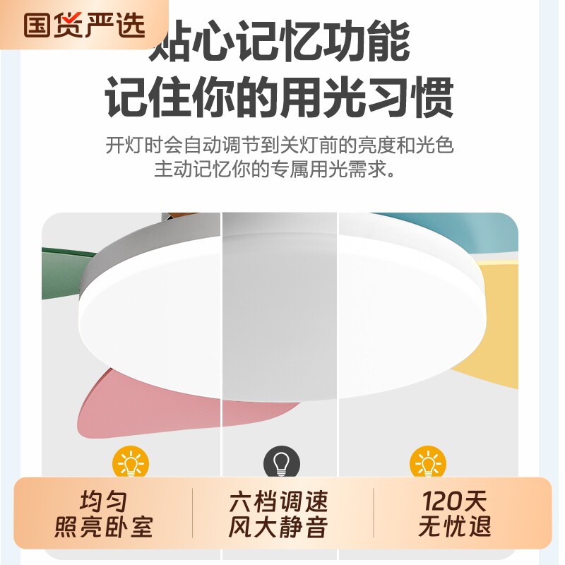 儿童房风扇灯2025新款卧室吊扇灯图片