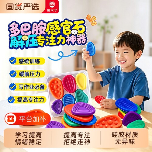 猫太子专注力感官石adhd触觉触摸减压感统训练记忆解压益智玩具YD