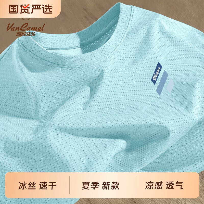 西域骆驼速干短袖男款图片