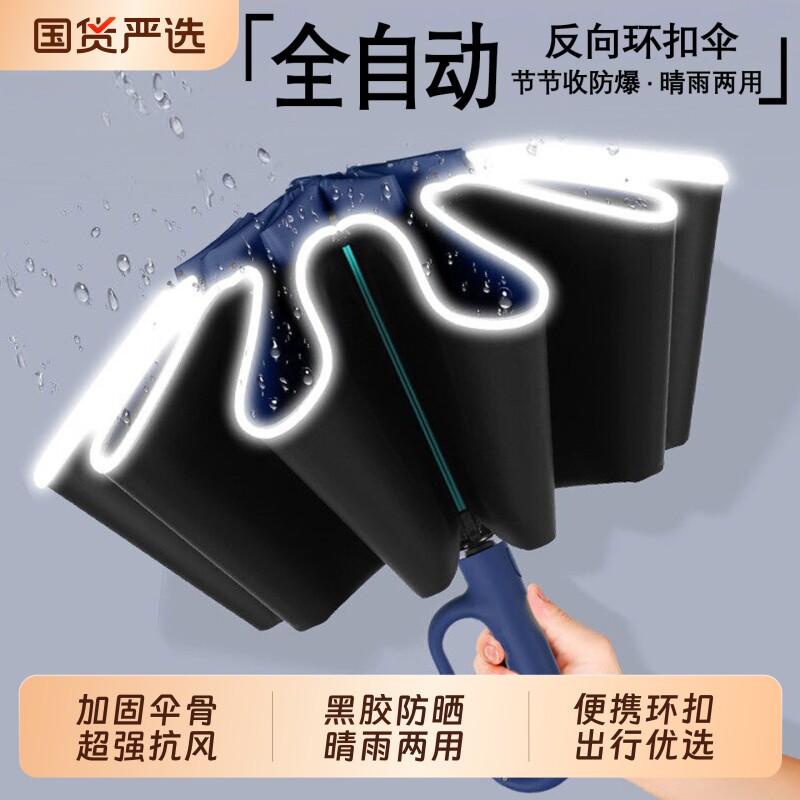 全自动加固加大号晴雨两用折叠伞图片