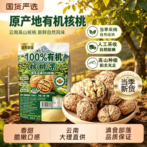 云南有机云南老树核桃502g原味坚