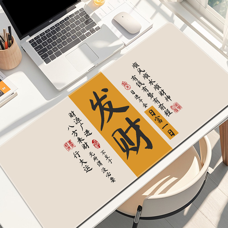 古风文字鼠标垫超大男女生高颜值办公室电脑桌面垫键盘垫定制订做
