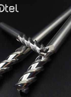 5ZW铝用铣刀200mm加长3刃55度硬质三刃钨钢合金铝合金专用立铣刀