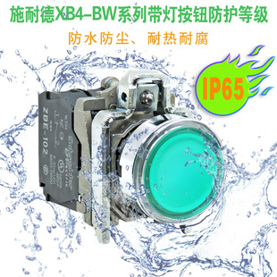 BW343 带灯按钮开关XB4 BW0M45 ZB4 240V红色 BW34M5