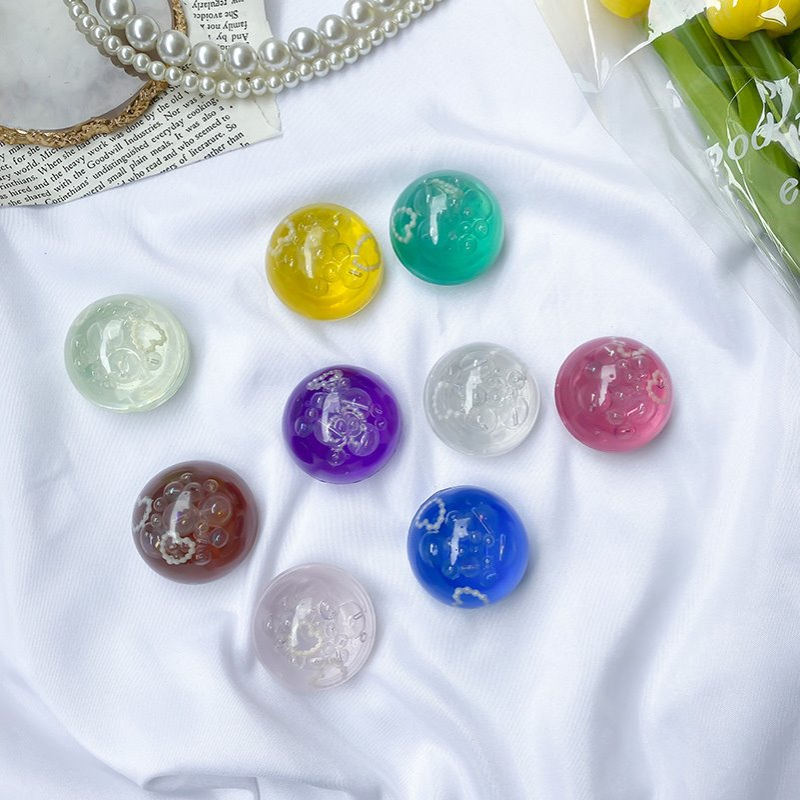 滴胶小众水晶球手机支撑架简约纯色立体指环扣粘贴可伸缩气囊支架