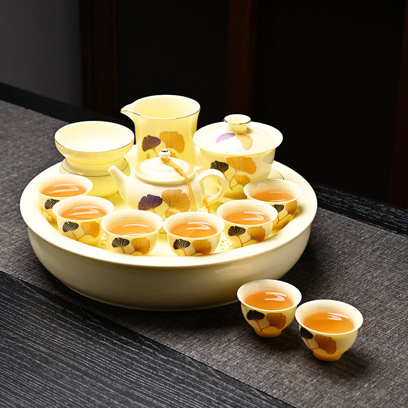 13头宝石黄三生有杏配壶玲珑大盘家用客厅泡茶盖碗茶杯办公室会客,模玩/动漫/周边/娃圈三坑/桌游,文化/体育周边,淘宝优惠券,粉丝福利购,淘宝优惠卷