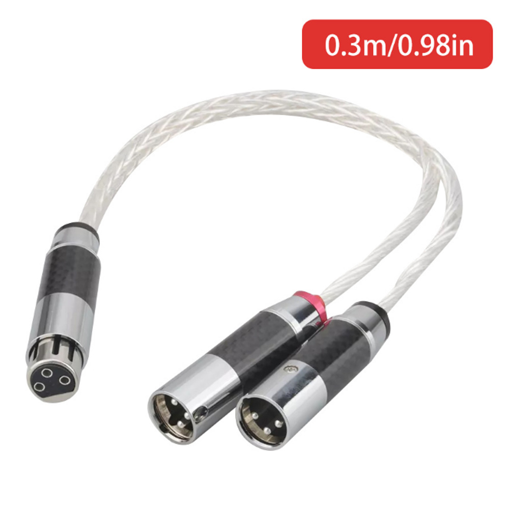8AG 一分二卡侬母转2XLR卡农公 平衡信号线 1分2音频线