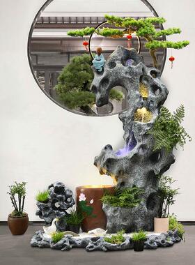 大型花园庭院装饰鱼池落地假山流水摆件喷泉公司阳台鱼缸瀑布造景