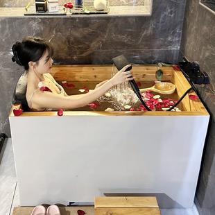 独立迷你日式 木之润木质浴缸泡木桶深小户型家用坐式 成人泡澡浴桶