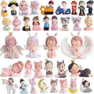 促销生日蛋糕装饰摆件男宝女宝生日装扮车载玩偶玩具小汽车安妮公