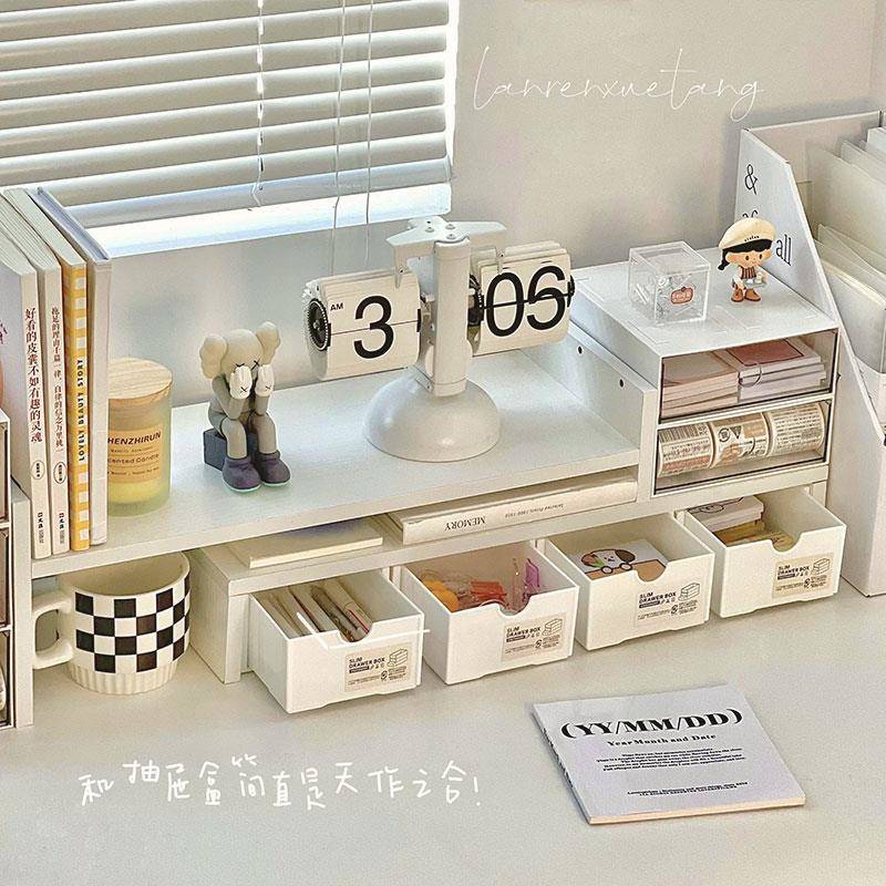 桌面电脑增高架木质双层伸缩笔记本收纳层架宿舍好物办公室置物架