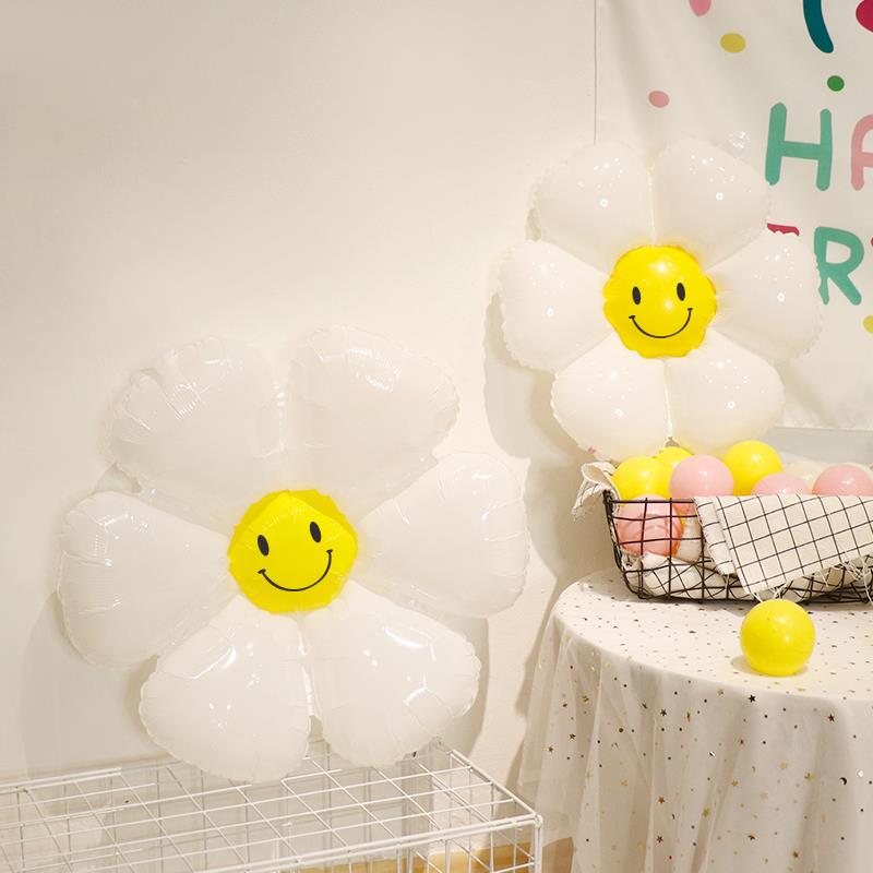 韩国ins网红小雏菊铝膜气球可爱太阳花朵宝宝生日派对装饰拍照