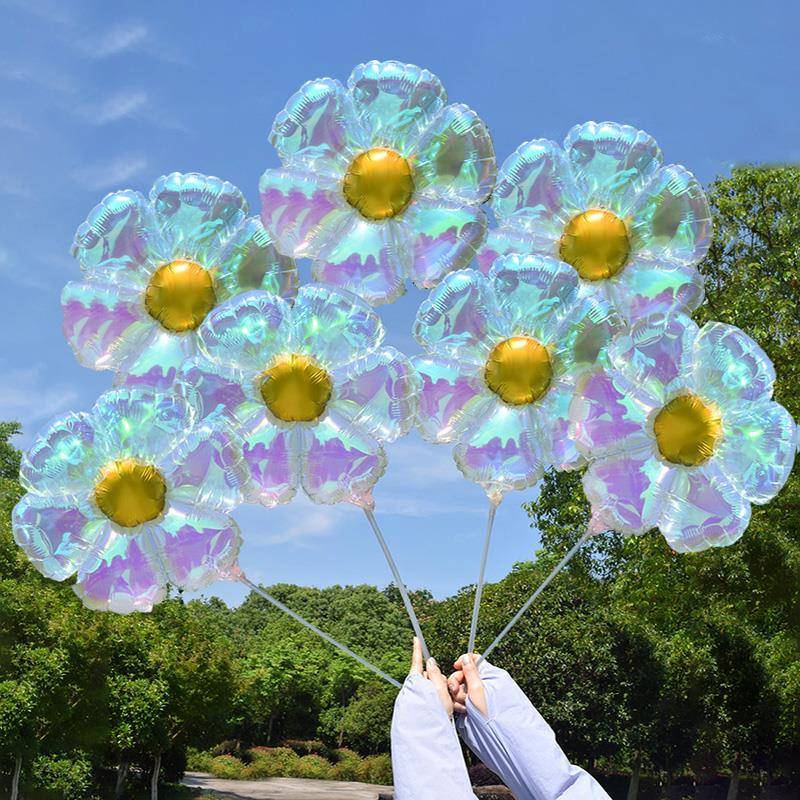 炫彩装饰小雏菊太阳花手持气球网红户外拍照道具摆摊小商品礼品