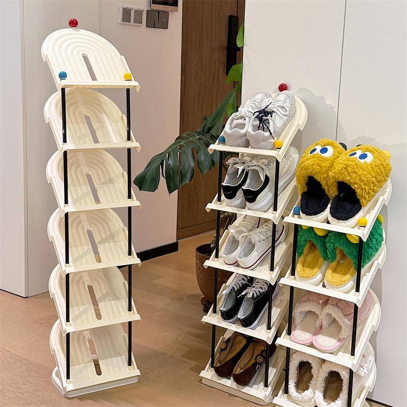 *漂亮的小姨妈*奶油风多层鞋架家用入户门口简易小型鞋柜拖鞋收纳