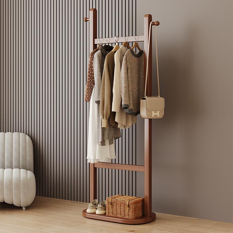 挂衣架落地卧室家用客厅入户挂包衣帽架实木立式房间放衣服置物架