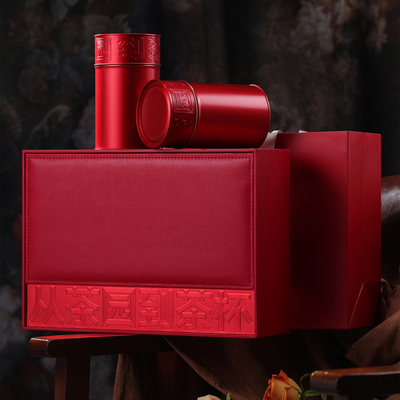 新款高档茶叶包装盒空礼盒装凤凰单枞野生古树茶铁罐半斤装空盒