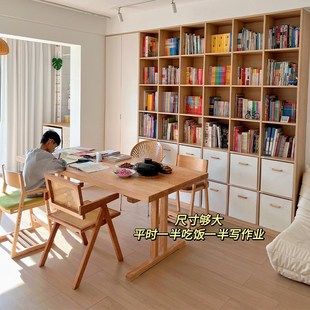 红橡木书桌椅实木书桌椅组合家用书房电脑桌现代简约办公桌写字桌