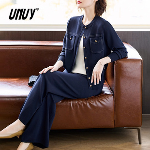 時(shí)尚 2025秋冬新款 媽媽休閑運(yùn)動(dòng)服套裝 中老年女春秋針織開衫 兩件套