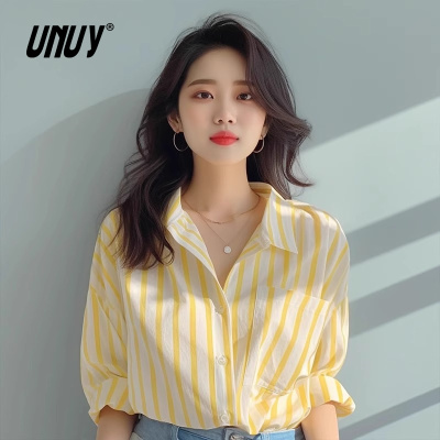 条纹衬衫衬衣女2025年春夏新款