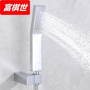 7T浴室长方形铜淋浴花洒喷头家用黑色热水器浴缸洗澡手持喷头莲蓬