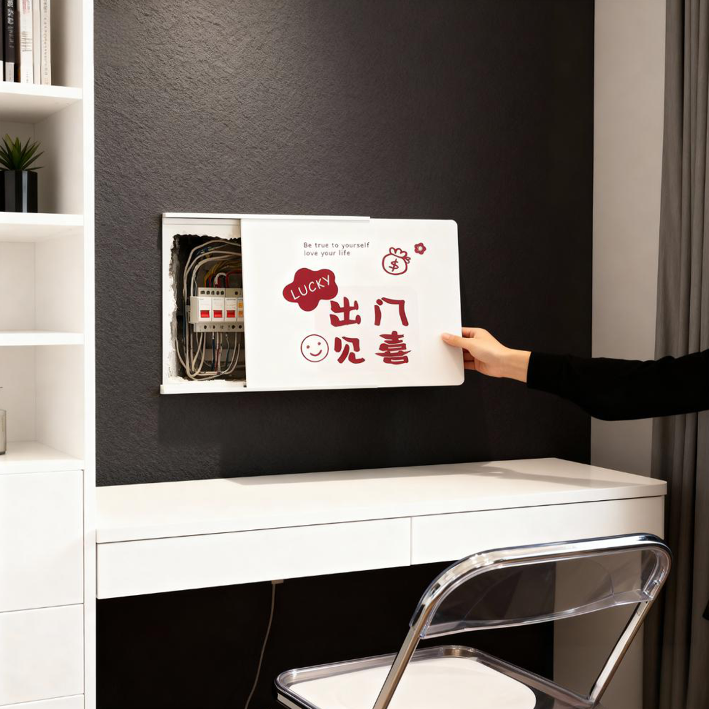 木兮电表箱网线盒推拉遮丑神器