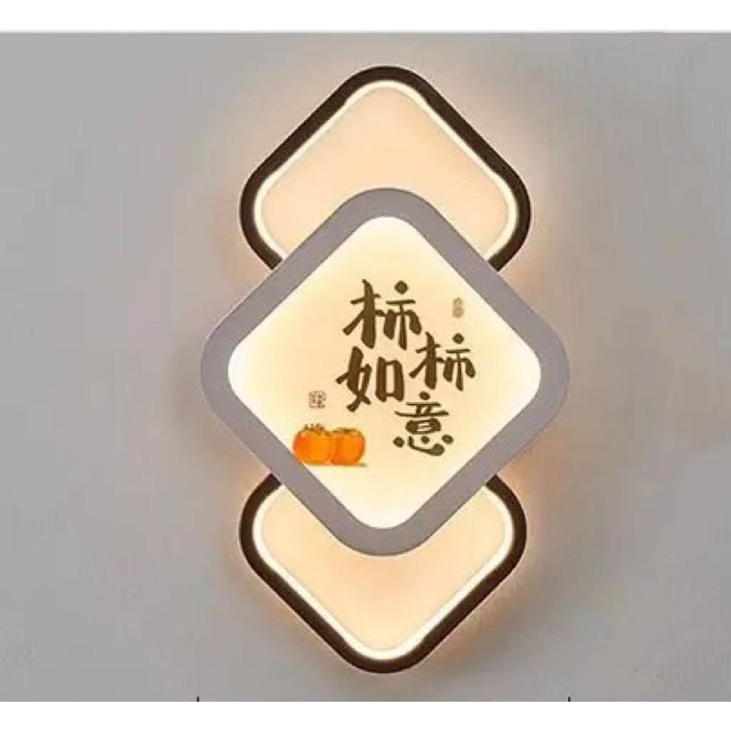 LED极简壁灯卧室床头灯背景墙过道走廊楼梯玄关感应新中式壁画灯