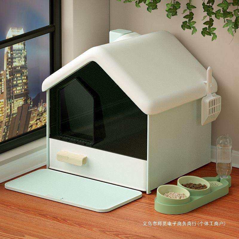 雪屋抽屉式砂盆全封闭式防臭厕所沙盆防外除臭盆子猫咪用品