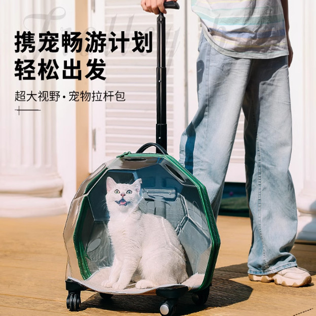 猫咪外出携带包全透明拉杆外带箱