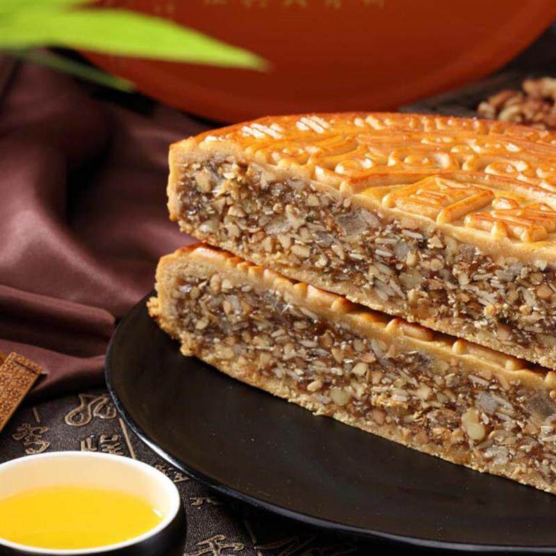 广式老式火腿伍仁金腿五仁叉烧手工大月饼礼盒包装新鲜日期