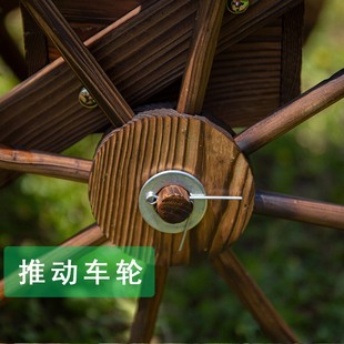 饰创意花架花车 户外阳台实木花箱碳化多层木质花盆架防腐木庭院装