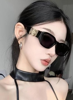 明星同款小红书网红爆款复古欧美风墨镜男街头辣妹多边形太阳镜女