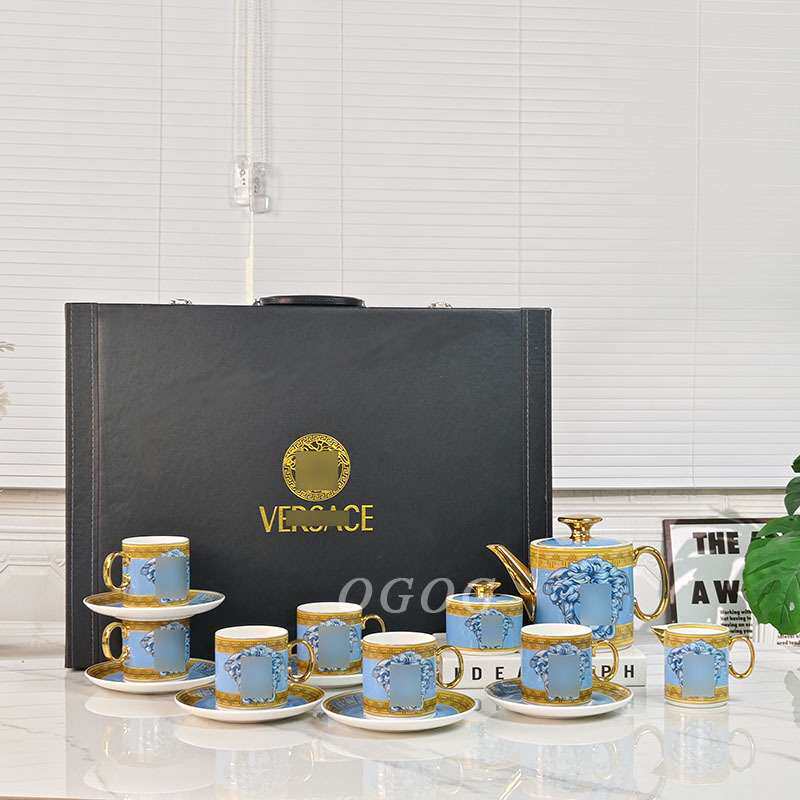 范家蓝色变脸骨瓷咖啡具套装杯碟奶壶糖罐茶壶组合高颜值轻奢送礼