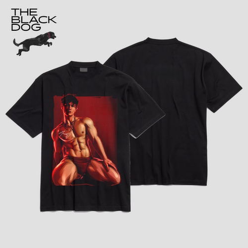 GUY肌肉猛男夏季短袖T恤黑狗THEBLACKDOG嘿犬复古潮流小众设计