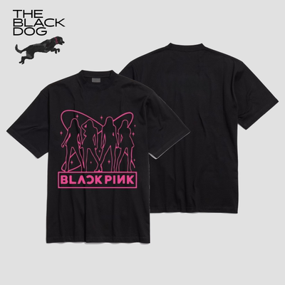 BLACKPINK粉墨女团DEADLINE演唱会短袖T恤黑狗THE BLACK DOG嘿犬