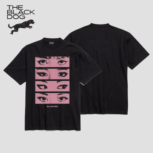 BLACKPINK粉墨女团DEADLINE演唱会短袖T恤黑狗THE BLACK DOG嘿犬